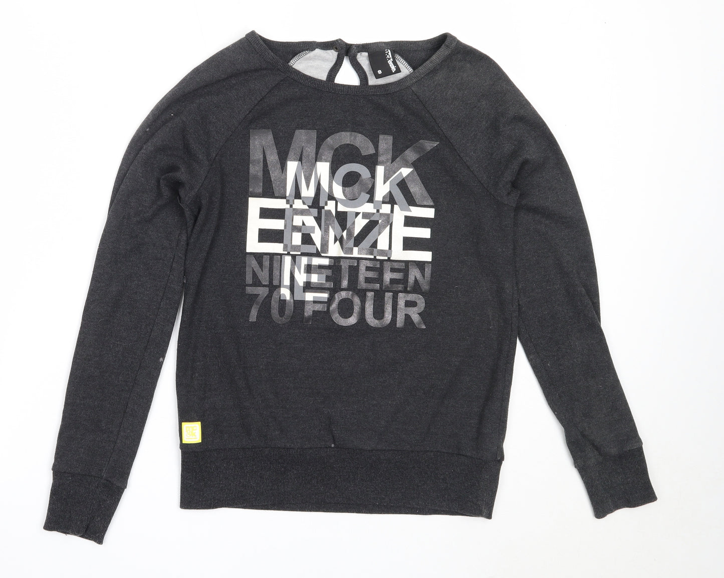 McKenzie Womens Grey  Cotton Pullover Sweatshirt Size 8