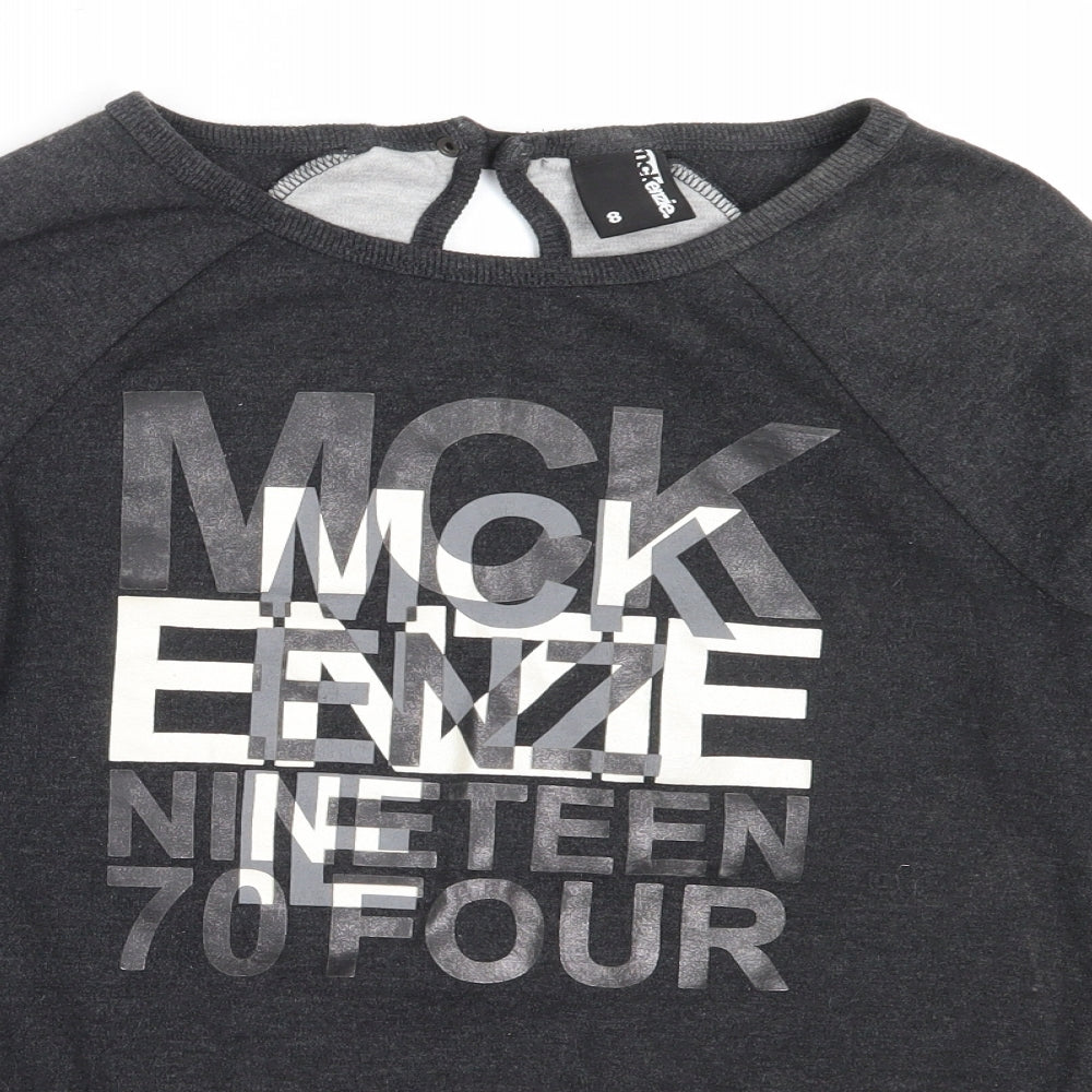 McKenzie Womens Grey  Cotton Pullover Sweatshirt Size 8