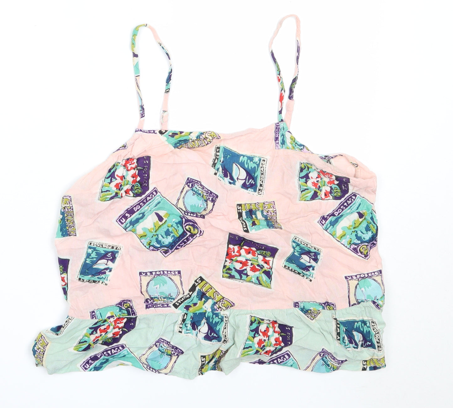 Chelsea Girl Womens Pink  Viscose Camisole Blouse Size 10 Square Neck