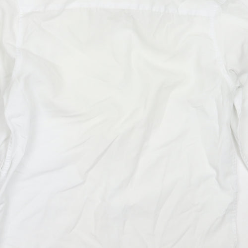 Marks and Spencer Boys White  Polyester Basic Button-Up Size 12-13 Years Collared  - school