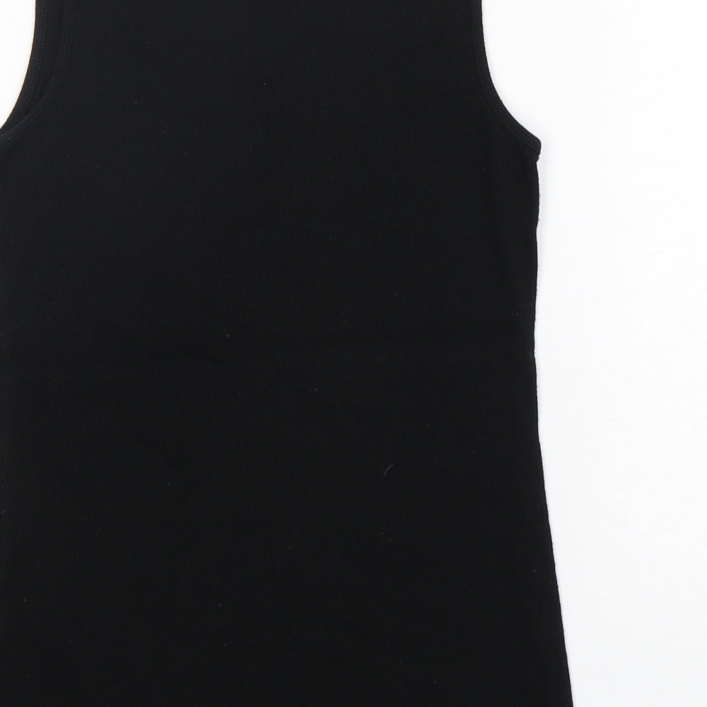 Gap Womens Black  Cotton Basic Tank Size L Round Neck
