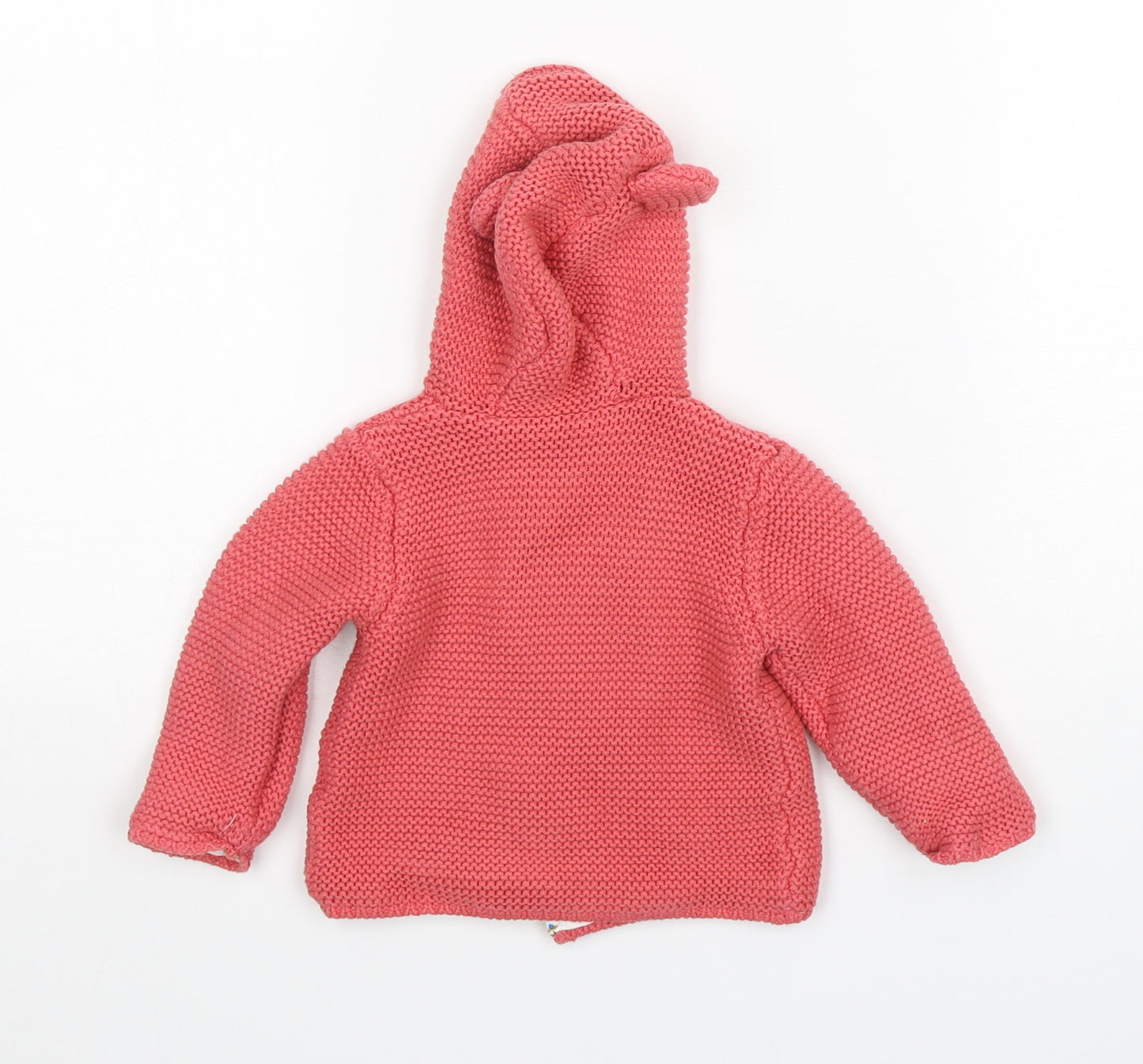 M&S Girls Pink  Cotton Cardigan Jumper Size 3-6 Months  Button