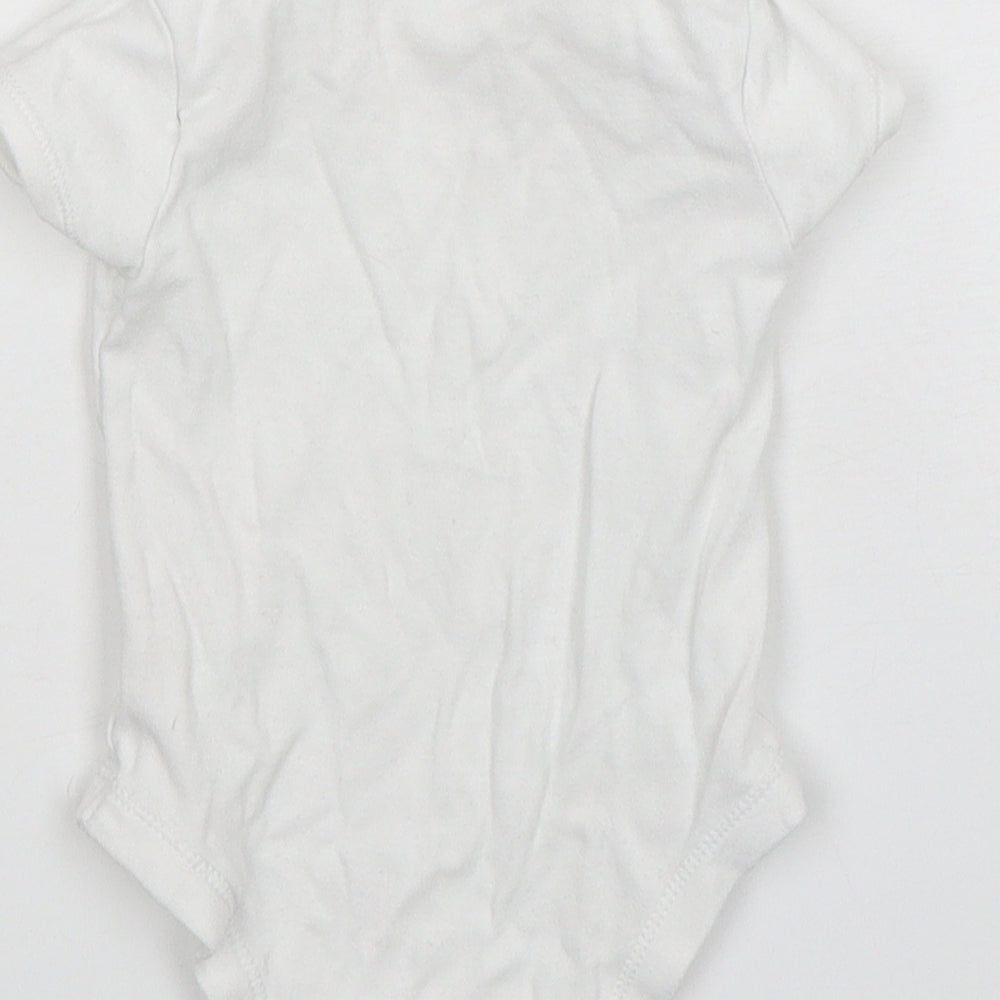 Matalan Girls White  Cotton Leotard One-Piece Size 3-6 Months  Snap