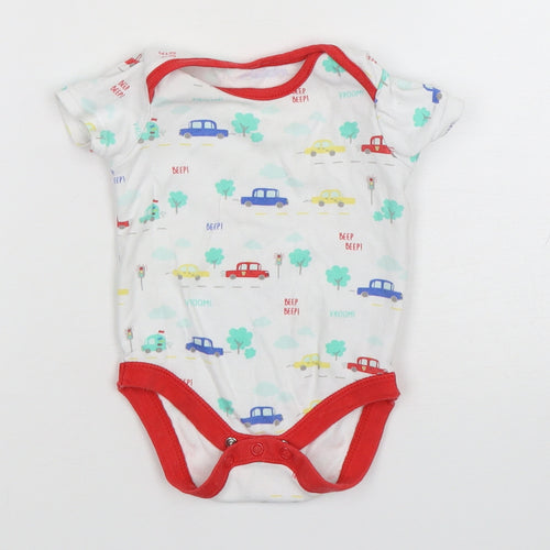 St Bernard  Boys Multicoloured Geometric Cotton Leotard One-Piece Size 3-6 Months  Snap - Car Print