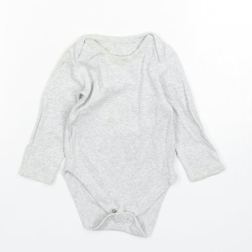 Marks and Spencer Baby Grey  Cotton Leotard One-Piece Size 3-6 Months  Snap