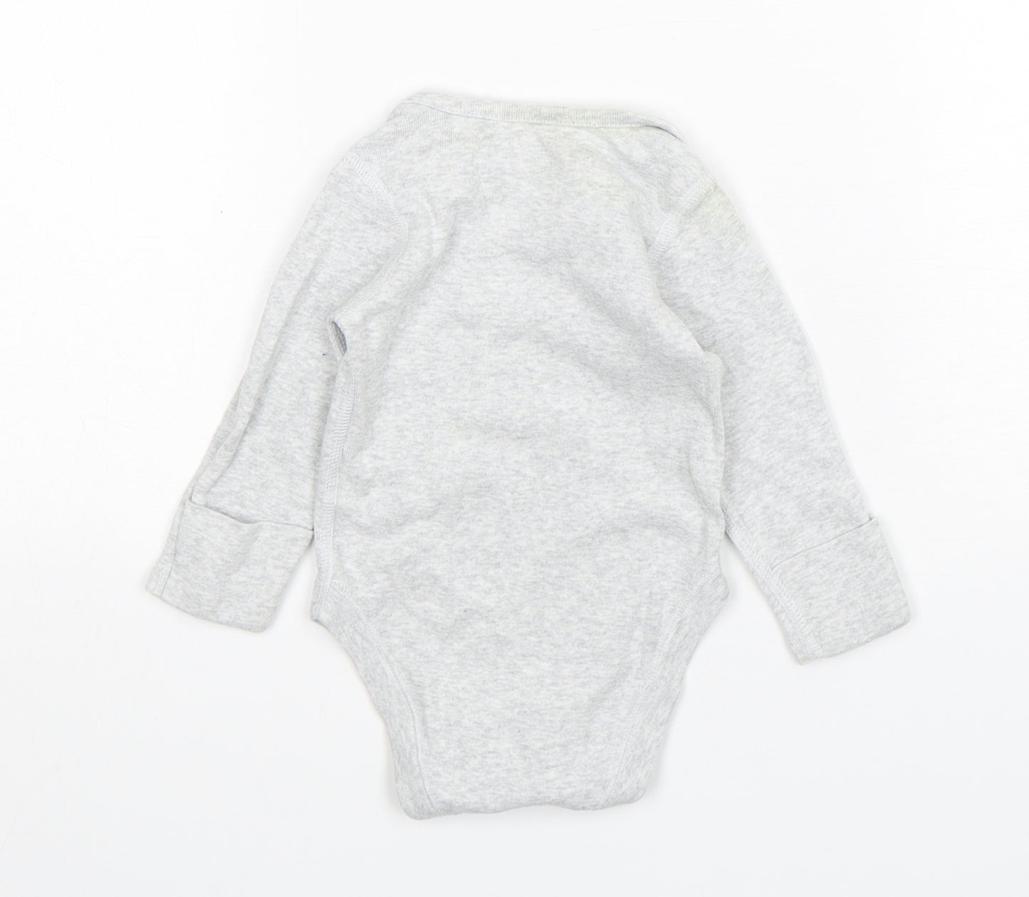 Marks and Spencer Baby Grey  Cotton Leotard One-Piece Size 3-6 Months  Snap