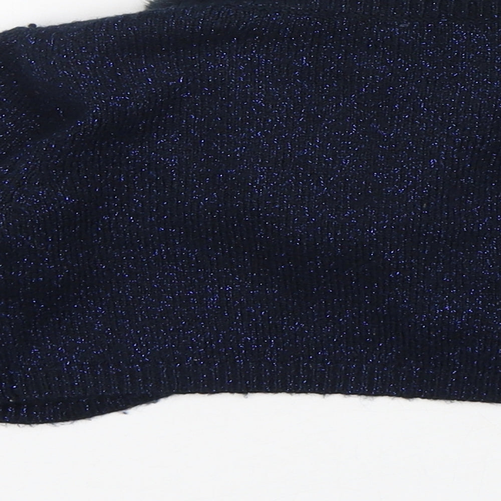Marks and Spencer Girls Blue V-Neck  Acrylic Shrug Jumper Size 3-4 Years