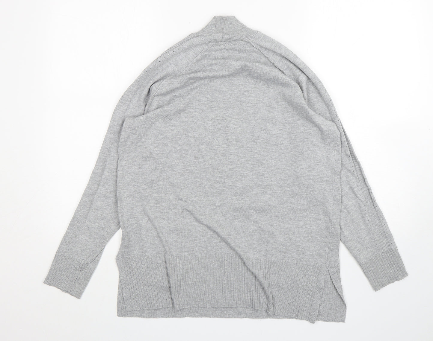 Peyton Primrose Womens Grey Mock Neck  Polyester Pullover Jumper Size L