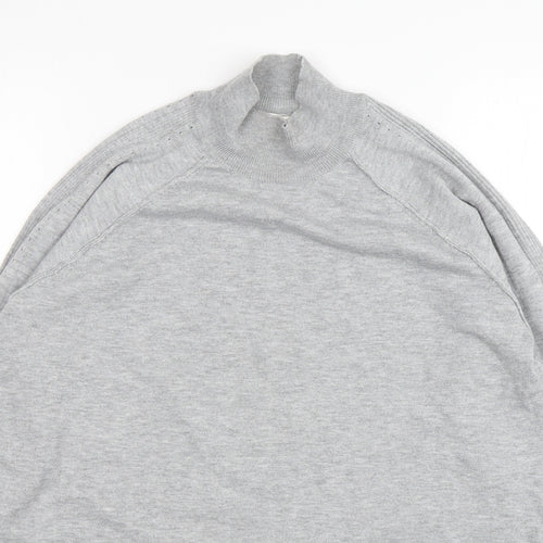 Peyton Primrose Womens Grey Mock Neck  Polyester Pullover Jumper Size L