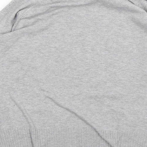 Peyton Primrose Womens Grey Mock Neck  Polyester Pullover Jumper Size L