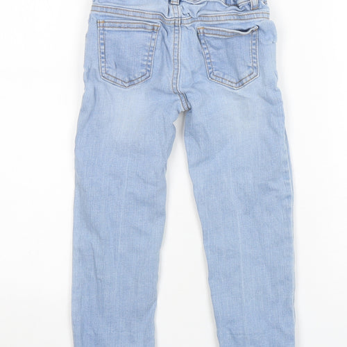 Marks and Spencer Girls Blue  Cotton Skinny Jeans Size 4-5 Years  Regular Button