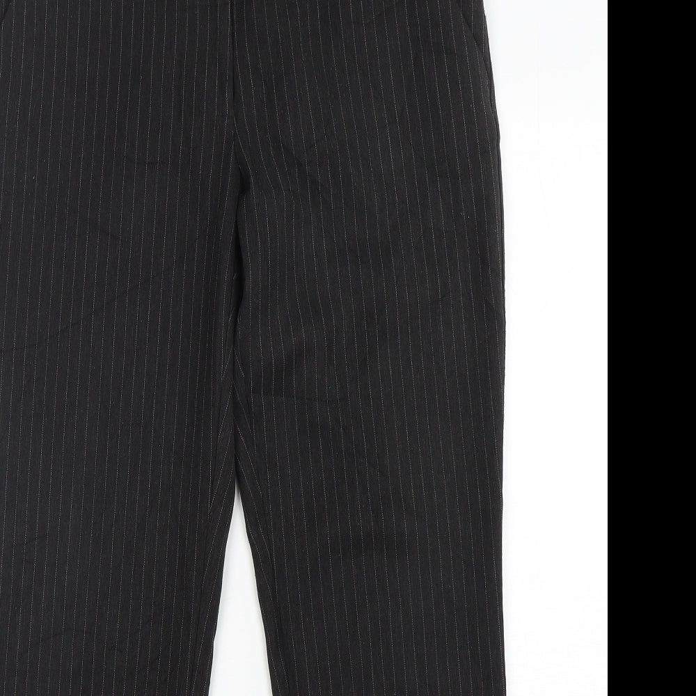 Dorothy Perkins Womens Grey Striped Polyester Trousers  Size 10 L29 in Regular Zip