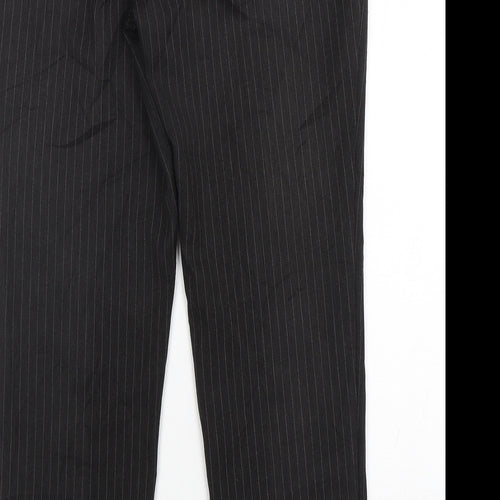 Dorothy Perkins Womens Grey Striped Polyester Trousers  Size 10 L29 in Regular Zip