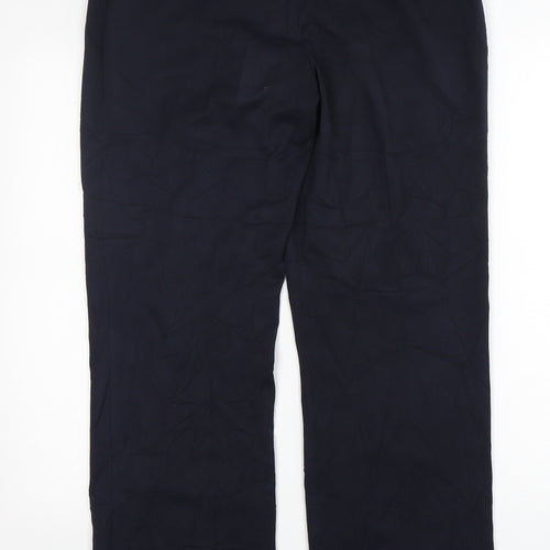 Marks and Spencer Womens Blue  Polyester Trousers  Size 12 L31 in Regular Zip