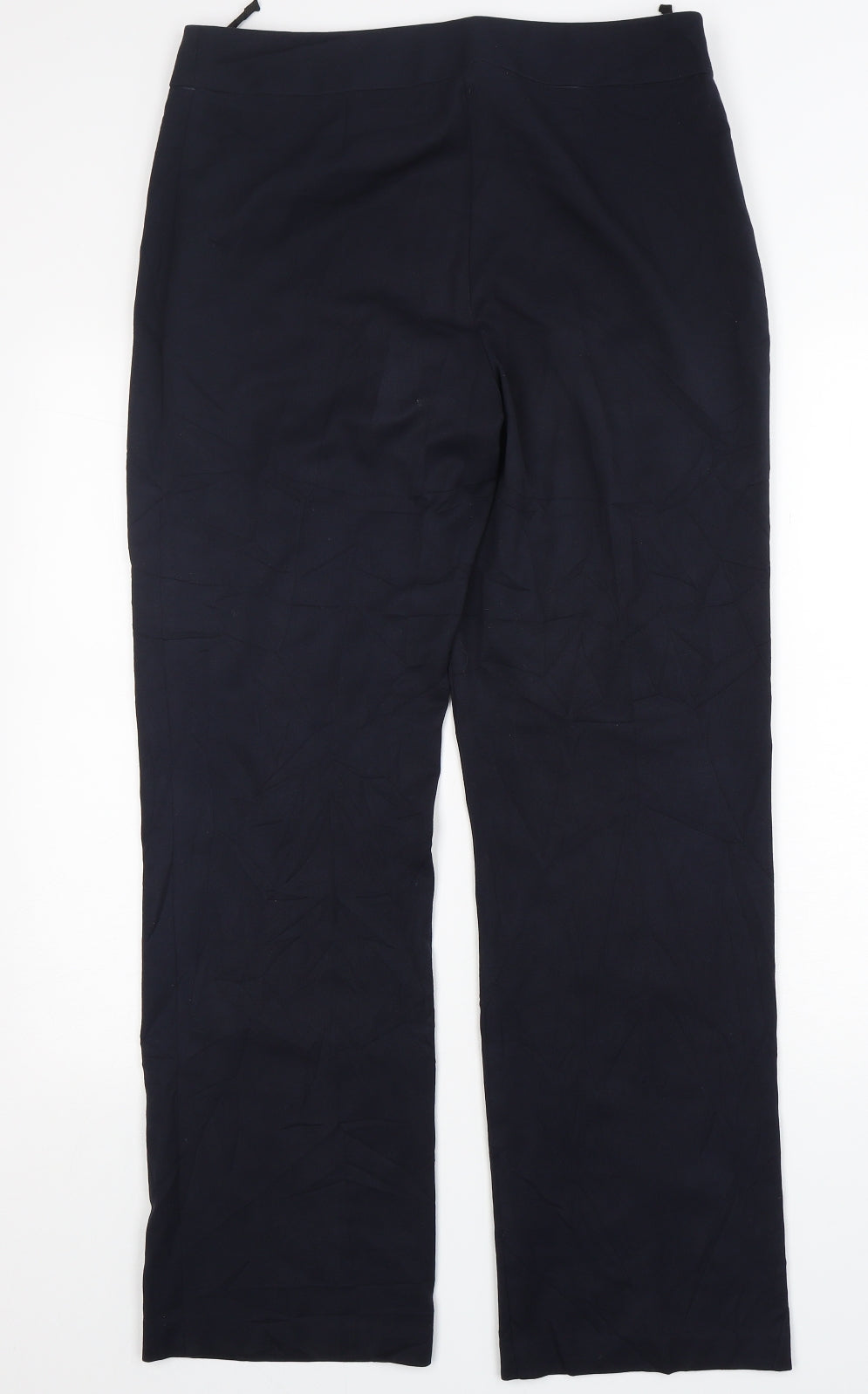 Marks and Spencer Womens Blue  Polyester Trousers  Size 12 L31 in Regular Zip