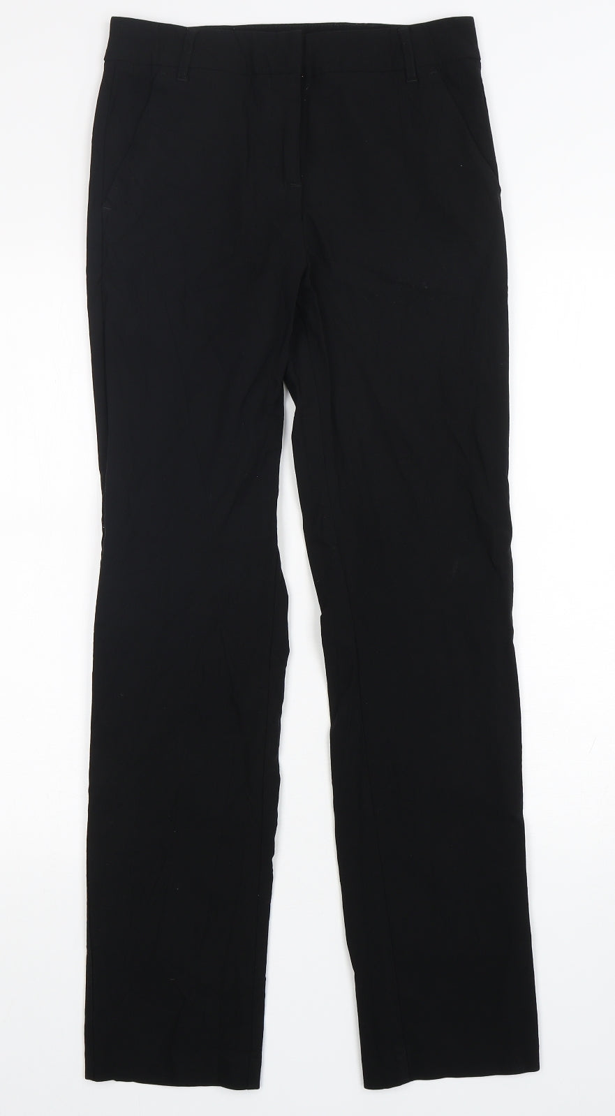 Papaya Womens Black  Viscose Trousers  Size 8 L31 in Regular Zip