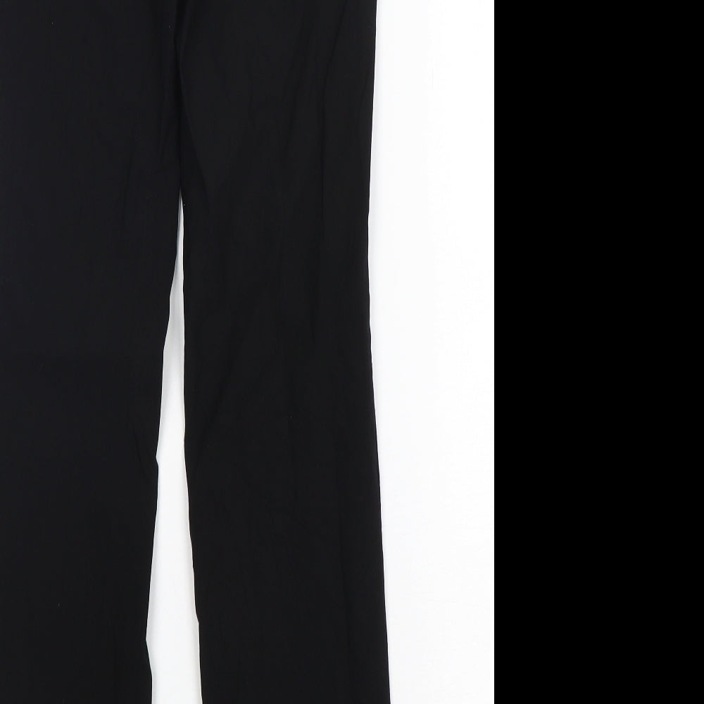 Papaya Womens Black  Viscose Trousers  Size 8 L31 in Regular Zip