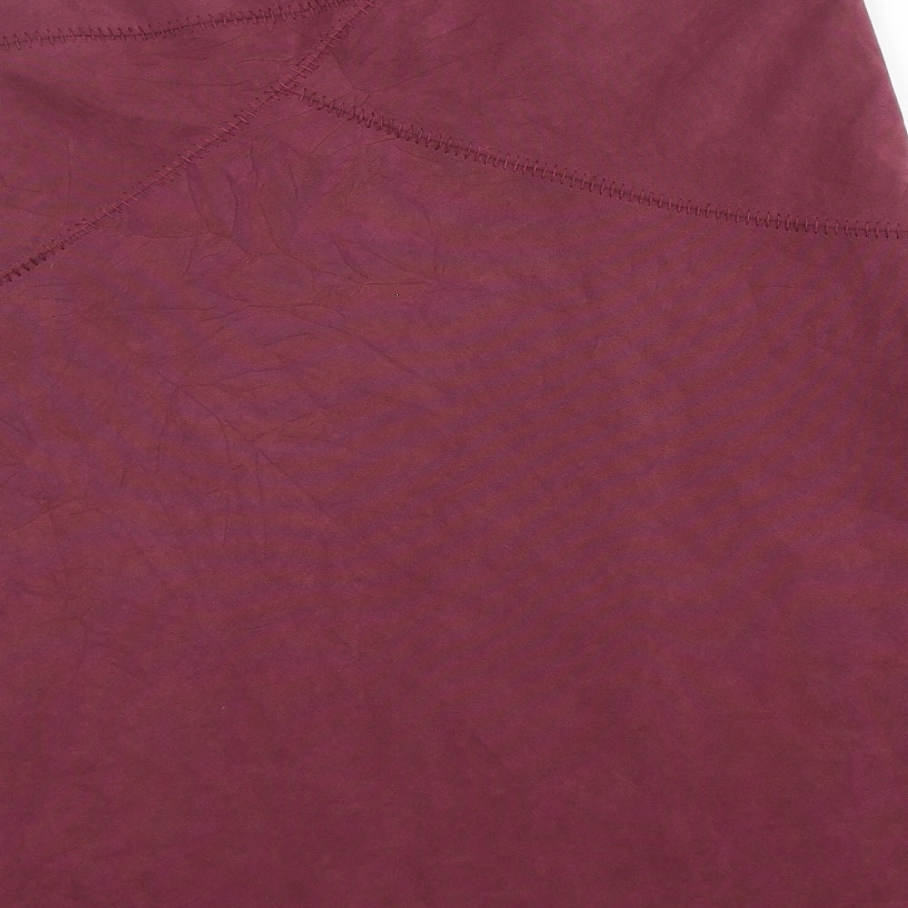 BHS Womens Purple  Polyester A-Line Skirt Size 12   Zip
