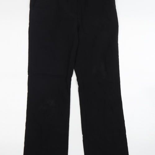 Papaya Womens Black  Viscose Trousers  Size 10 L28 in Regular Zip