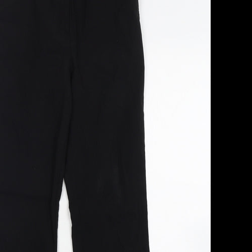Papaya Womens Black  Viscose Trousers  Size 10 L28 in Regular Zip