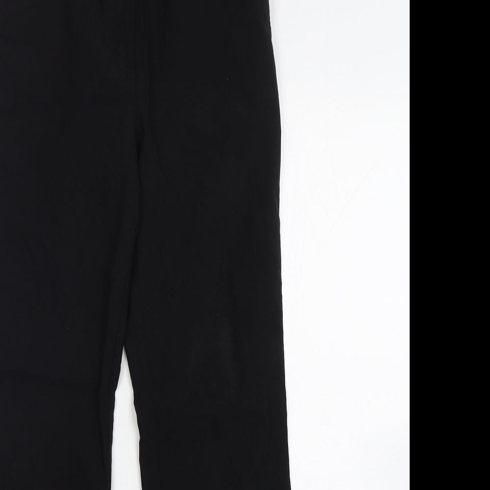 Papaya Womens Black  Viscose Trousers  Size 10 L28 in Regular Zip
