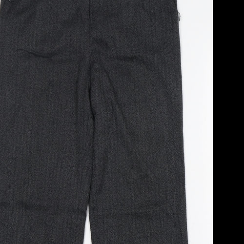 TU Womens Grey Herringbone Polyester Trousers  Size 12 L30 in Regular Zip