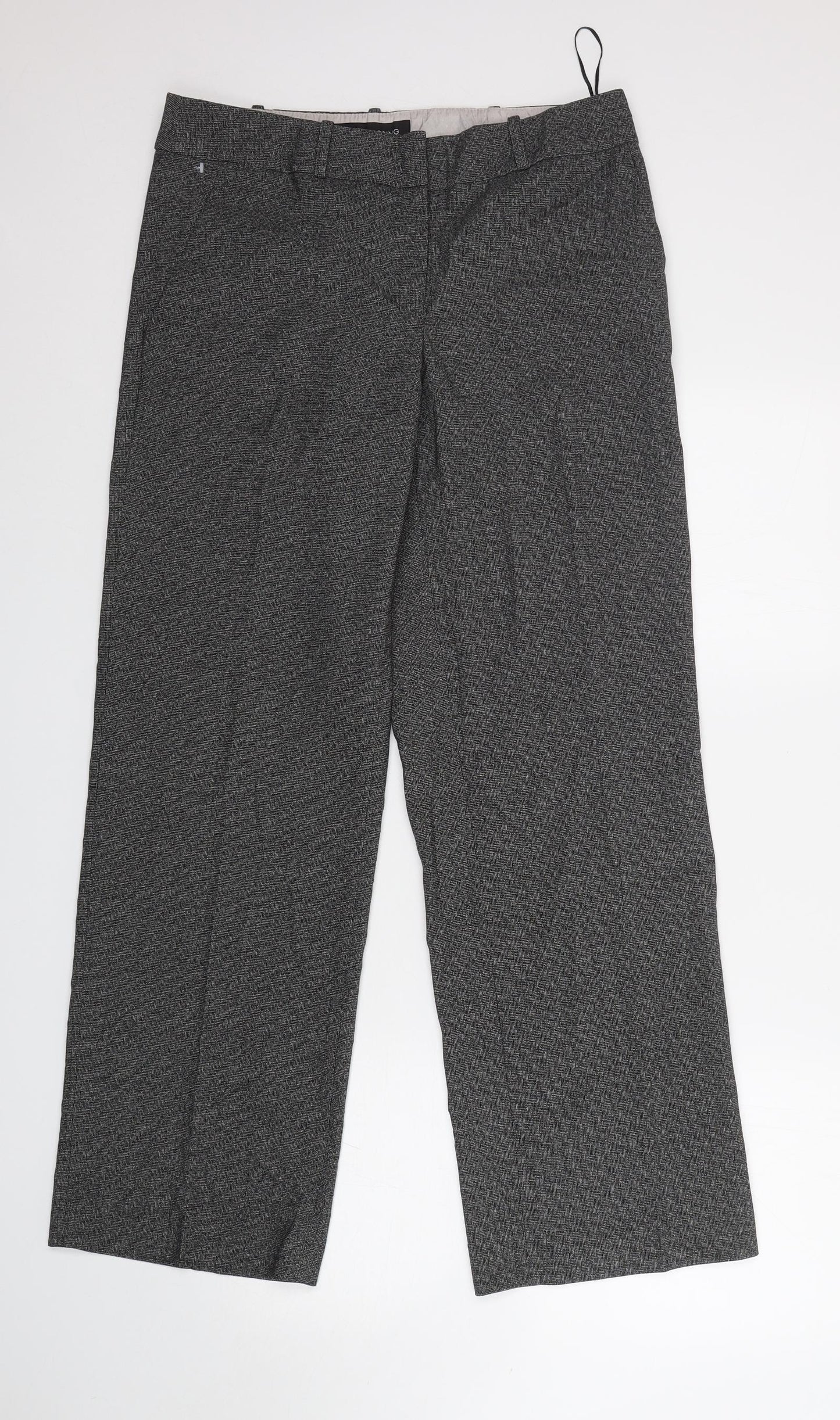 NEXT Womens Grey  Polyester Trousers  Size 12 L32 in Regular Zip
