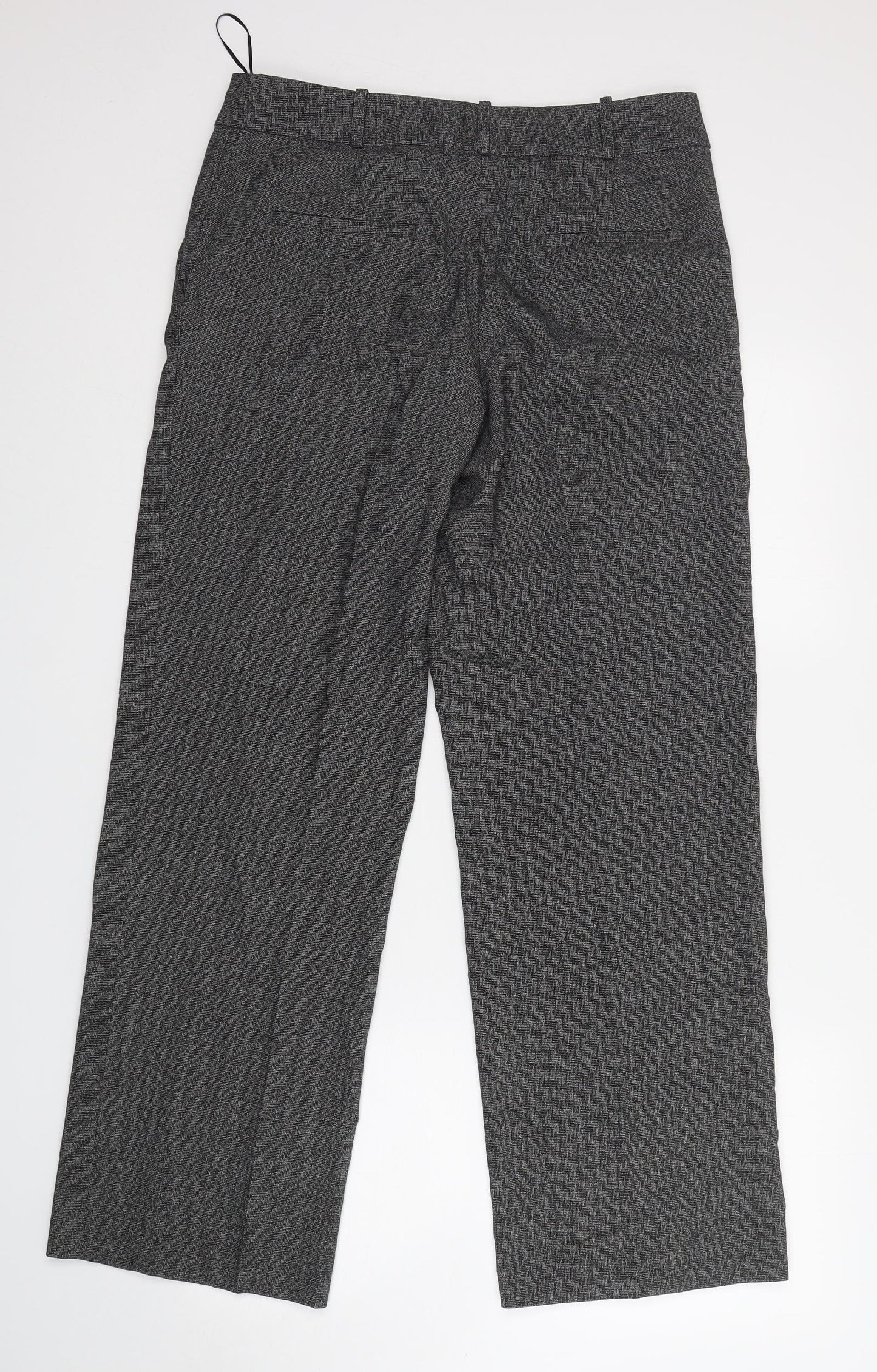 NEXT Womens Grey  Polyester Trousers  Size 12 L32 in Regular Zip