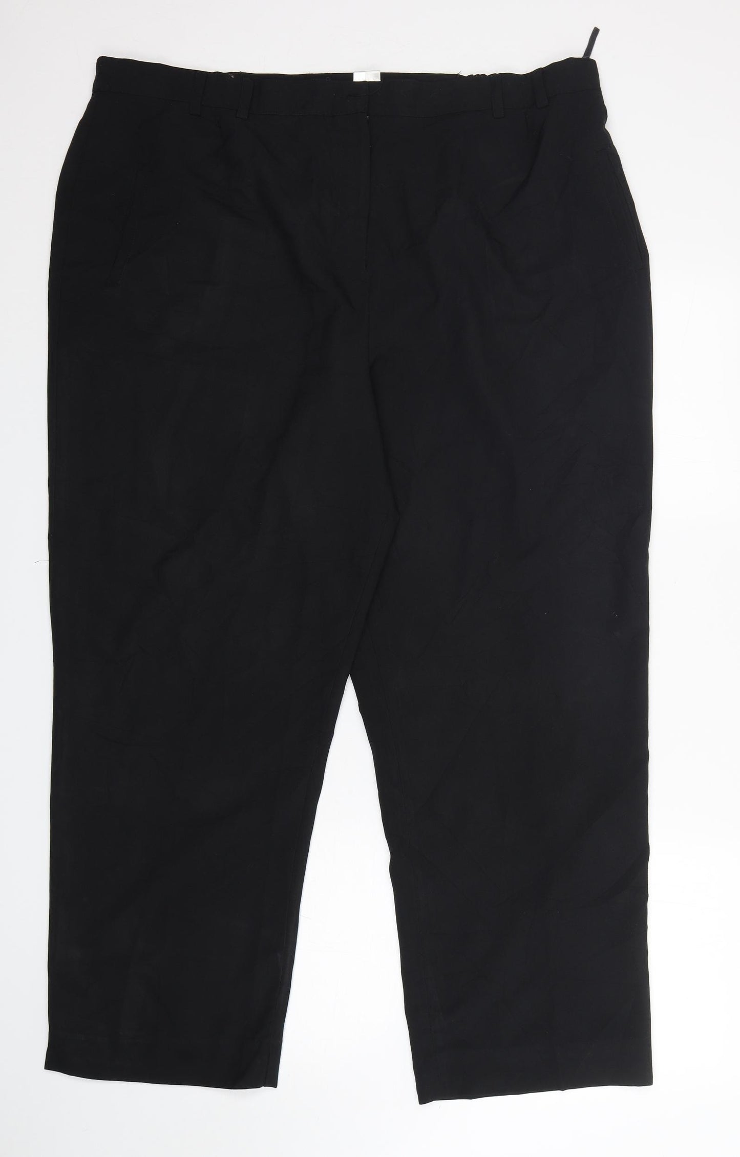 Bonmarché Womens Black  Polyester Trousers  Size 22 L30 in Regular Zip