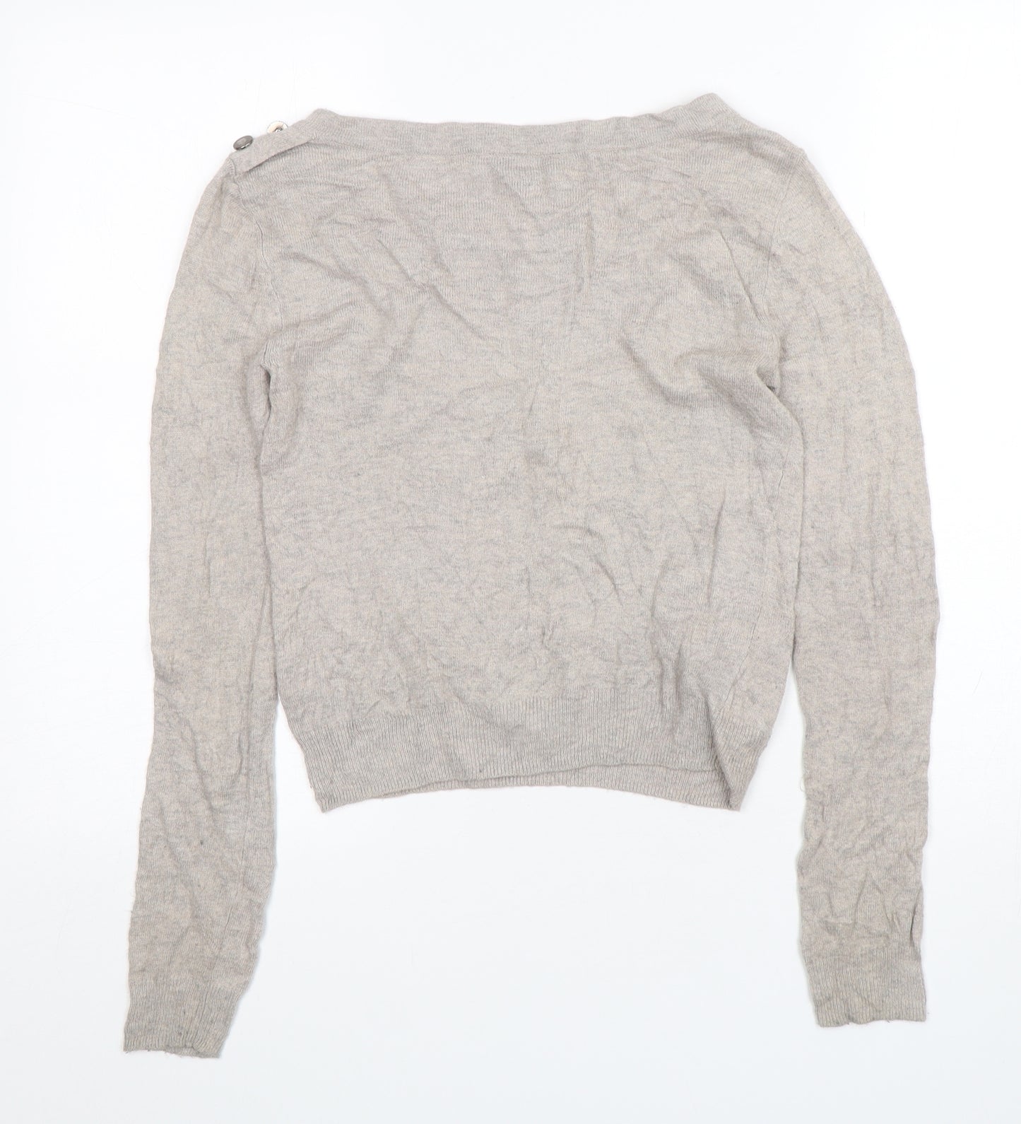 Topshop Womens Beige Round Neck  Viscose Pullover Jumper Size 6