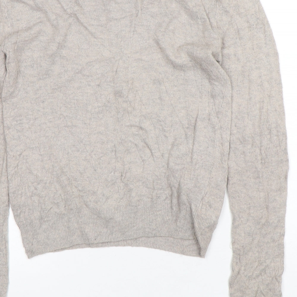 Topshop Womens Beige Round Neck  Viscose Pullover Jumper Size 6