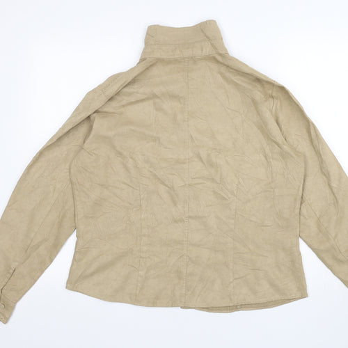 Marks and Spencer Womens Beige  Polyester Basic Button-Up Size 18 Collared