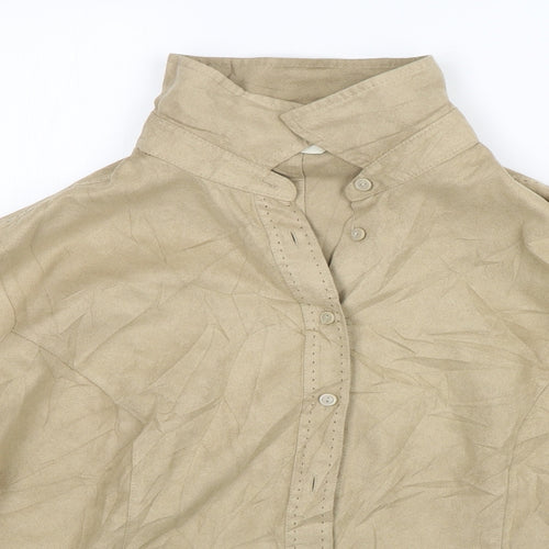 Marks and Spencer Womens Beige  Polyester Basic Button-Up Size 18 Collared