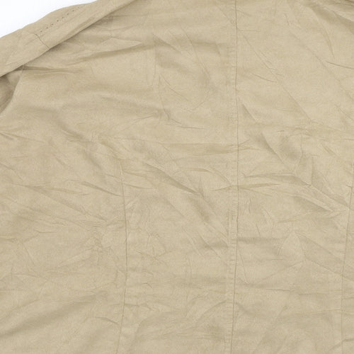 Marks and Spencer Womens Beige  Polyester Basic Button-Up Size 18 Collared