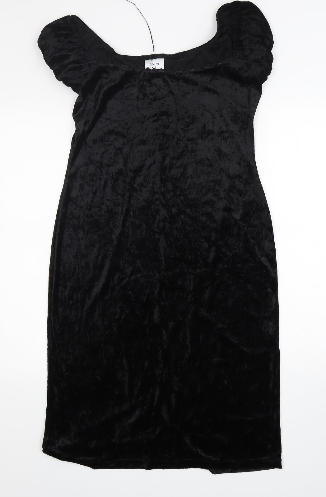 Etam Womens Black  Polyester Pencil Dress  Size 14  Boat Neck Pullover