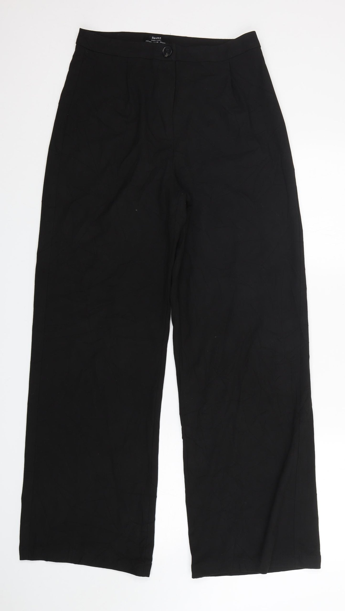 Bershka  Womens Black  Polyester Trousers  Size 12 L31 in Regular Button