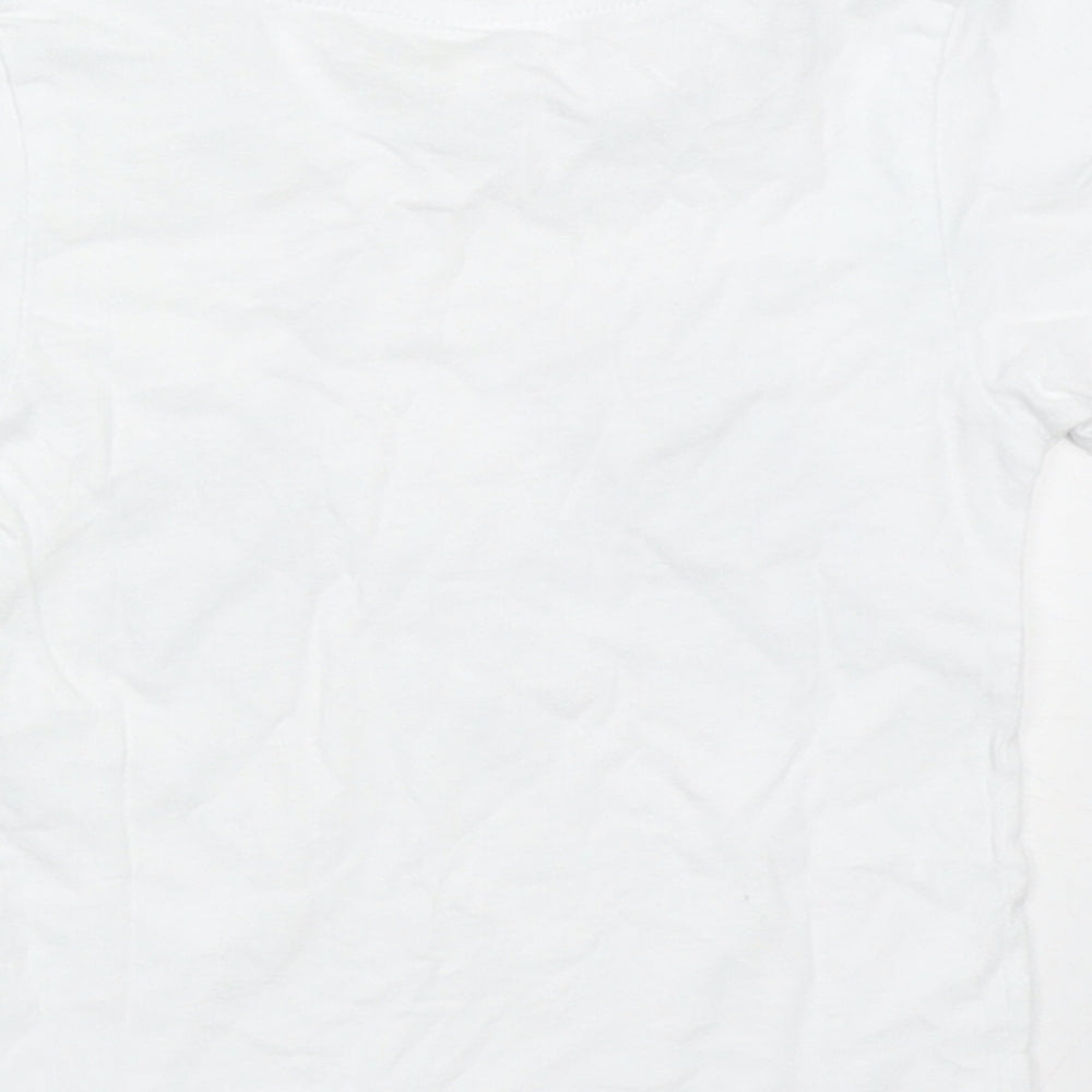 Preworn Boys White  Cotton Basic T-Shirt Size 2 Years Crew Neck Pullover - pisa italia