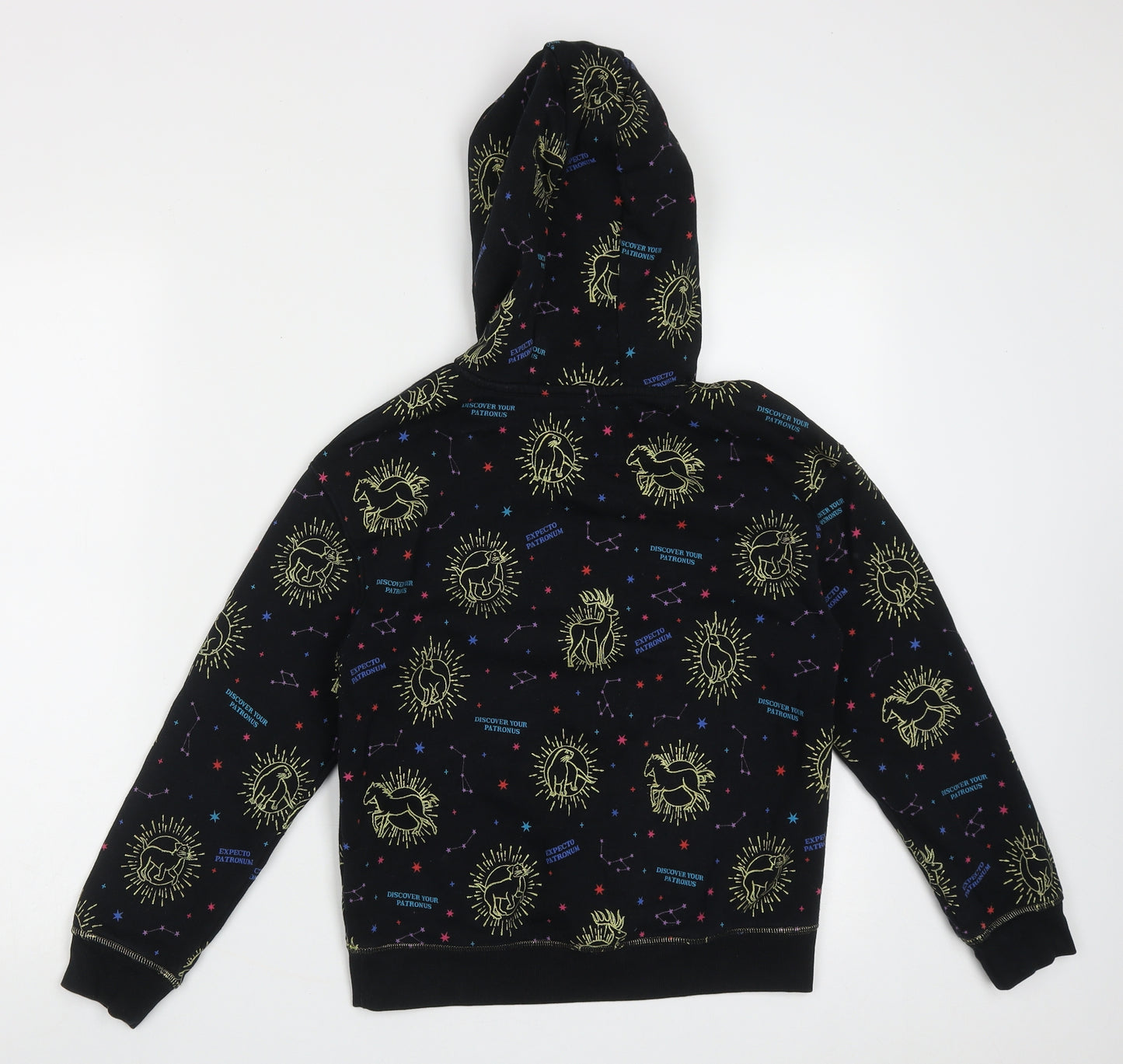 Marks and Spencer Girls Black Geometric Cotton Pullover Hoodie Size 10-11 Years  Pullover - Harry potter