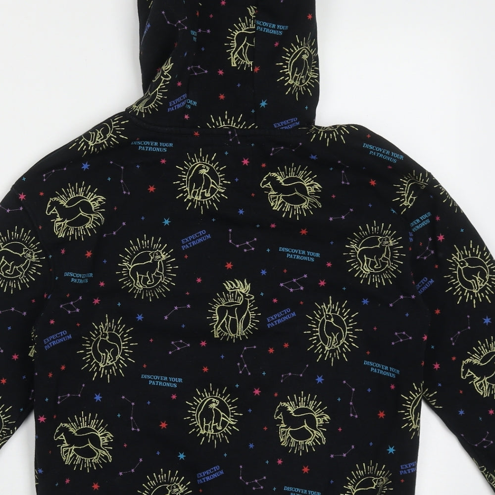 Marks and Spencer Girls Black Geometric Cotton Pullover Hoodie Size 10-11 Years  Pullover - Harry potter