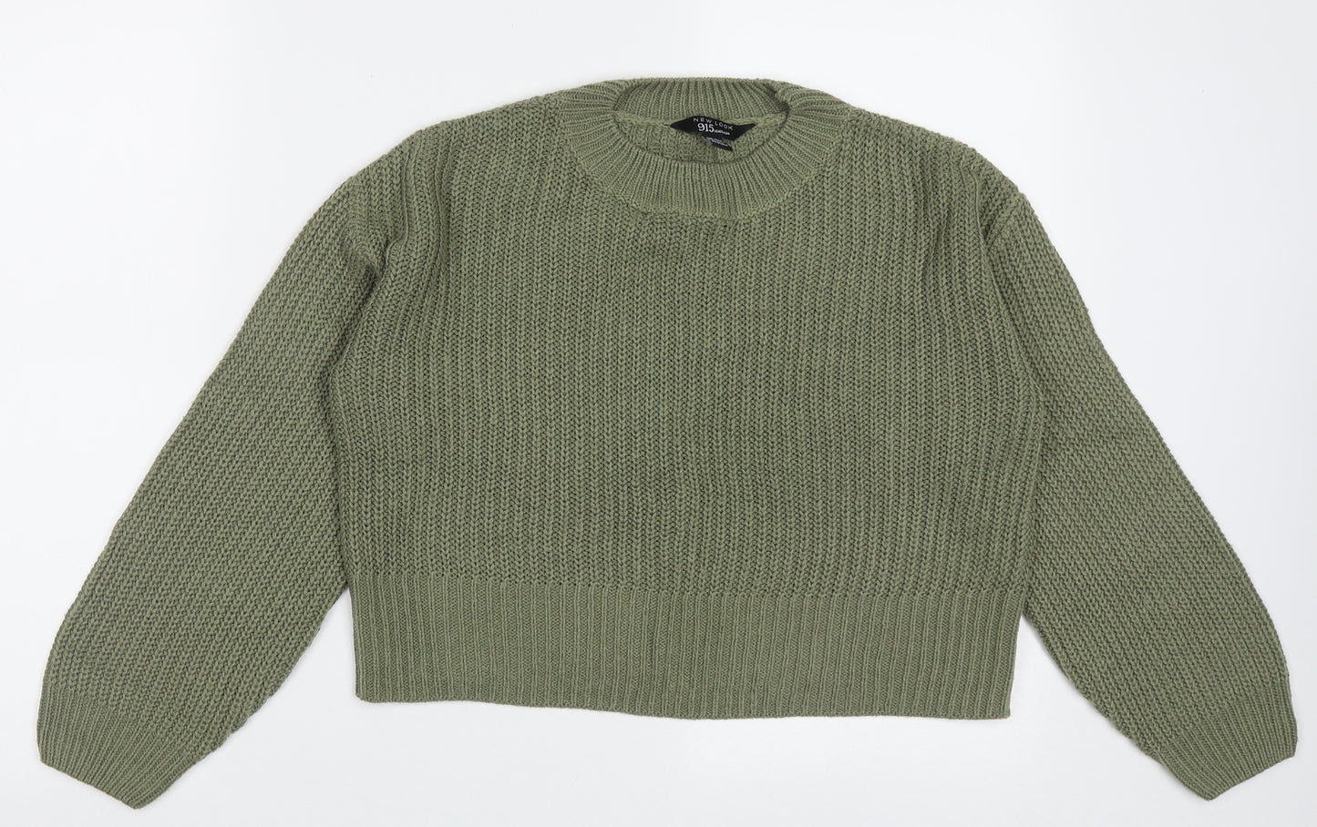 New Look Girls Green Crew Neck  Acrylic Pullover Jumper Size 12-13 Years  Pullover
