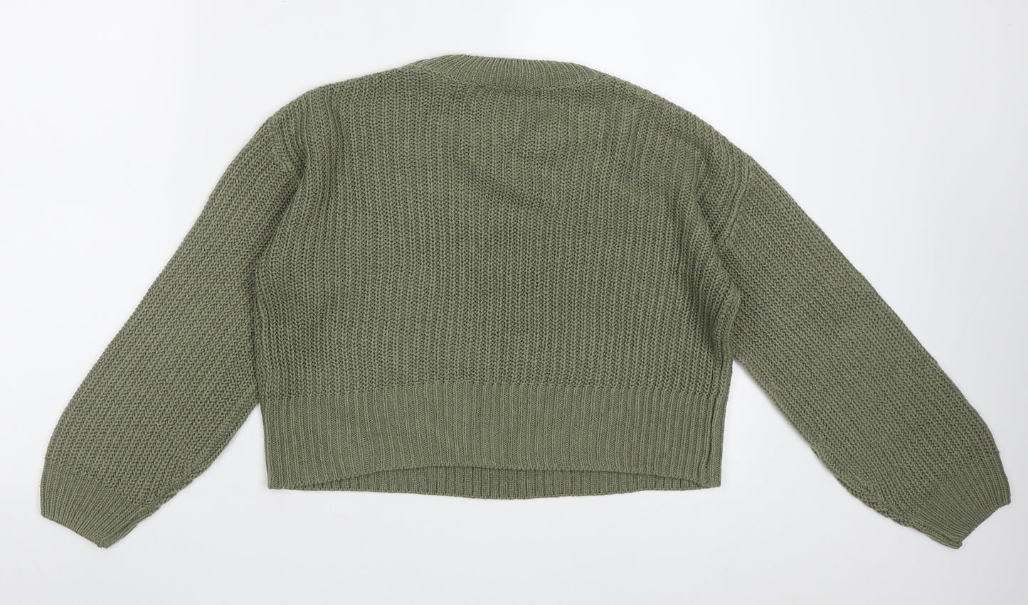New Look Girls Green Crew Neck  Acrylic Pullover Jumper Size 12-13 Years  Pullover