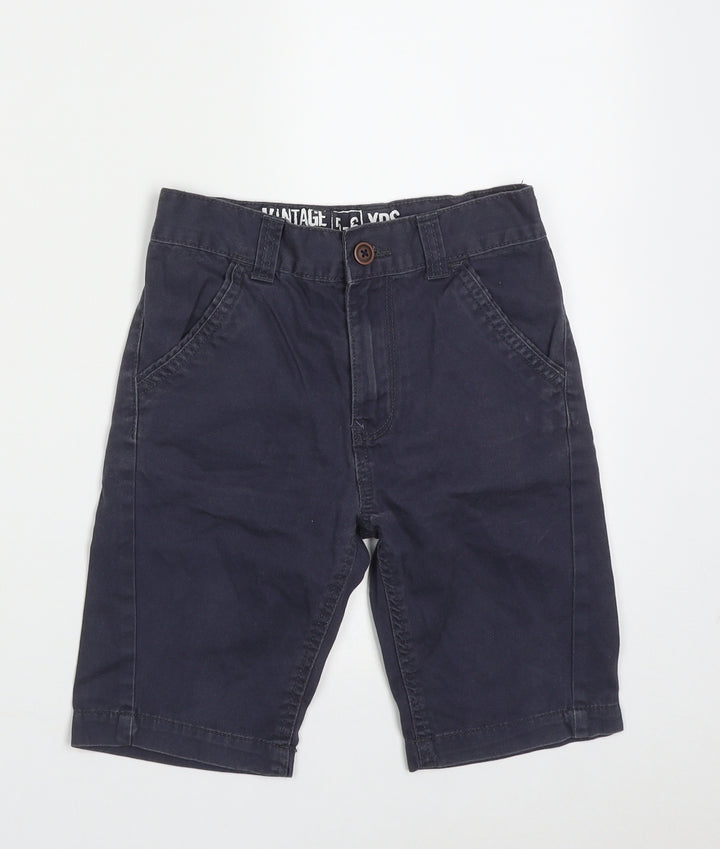 George Boys Blue  Cotton Bermuda Shorts Size 5-6 Years  Regular Buckle