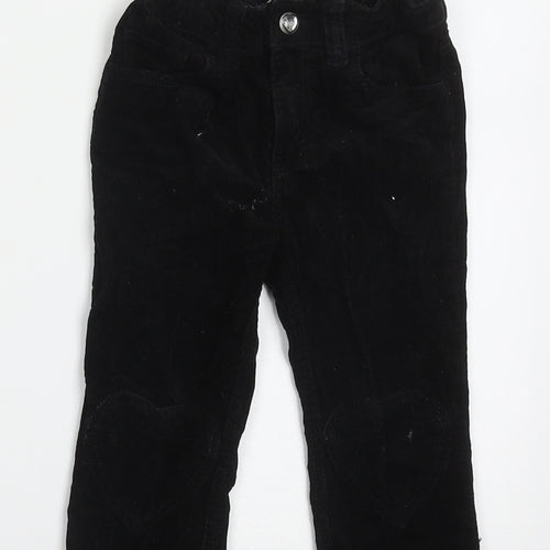 H&M Girls Black  Cotton Capri Trousers Size 2 Years  Regular Button