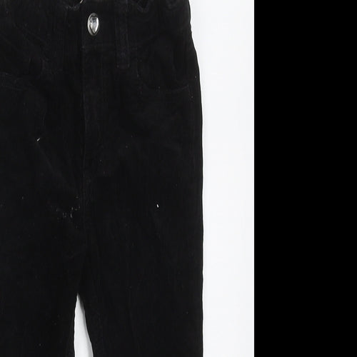 H&M Girls Black  Cotton Capri Trousers Size 2 Years  Regular Button