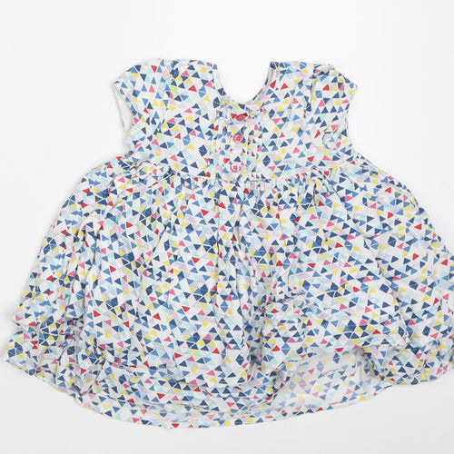 BHS Girls Multicoloured Geometric Viscose A-Line  Size 9-12 Months  Crew Neck Button