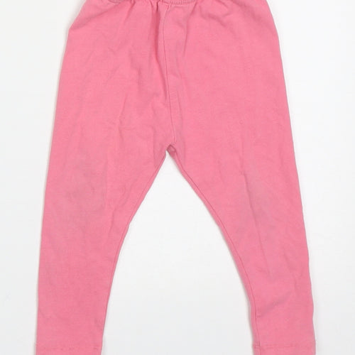 TU Girls Pink  Cotton Capri Trousers Size 2 Years  Regular Pullover