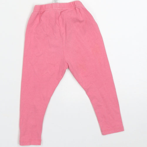 TU Girls Pink  Cotton Capri Trousers Size 2 Years  Regular Pullover