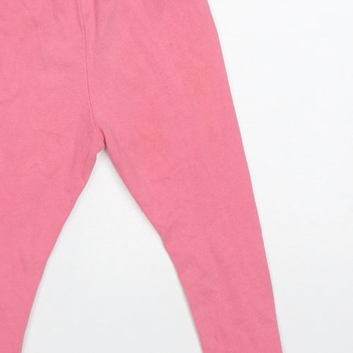 TU Girls Pink  Cotton Capri Trousers Size 2 Years  Regular Pullover