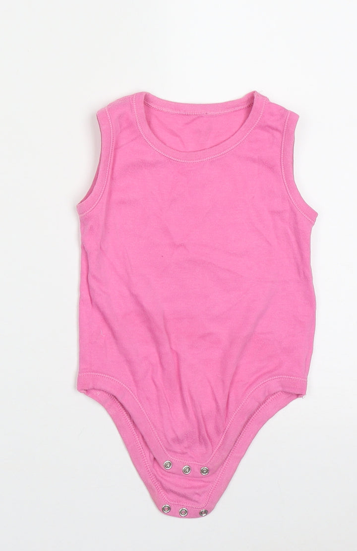 Matalan Girls Pink Cotton Babygrow One-Piece Size 18-24 Months Button