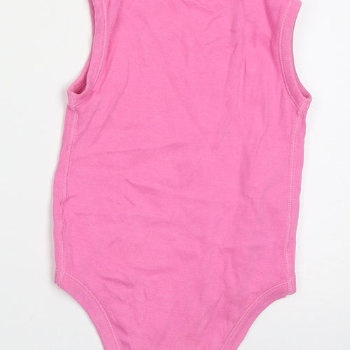 Matalan Girls Pink  Cotton Babygrow One-Piece Size 18-24 Months  Button